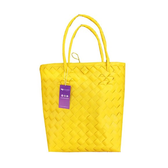 Misenka Handicrafts Philippine Bayong Sunshine Yellow Go Bag - Picture 1 of 3
